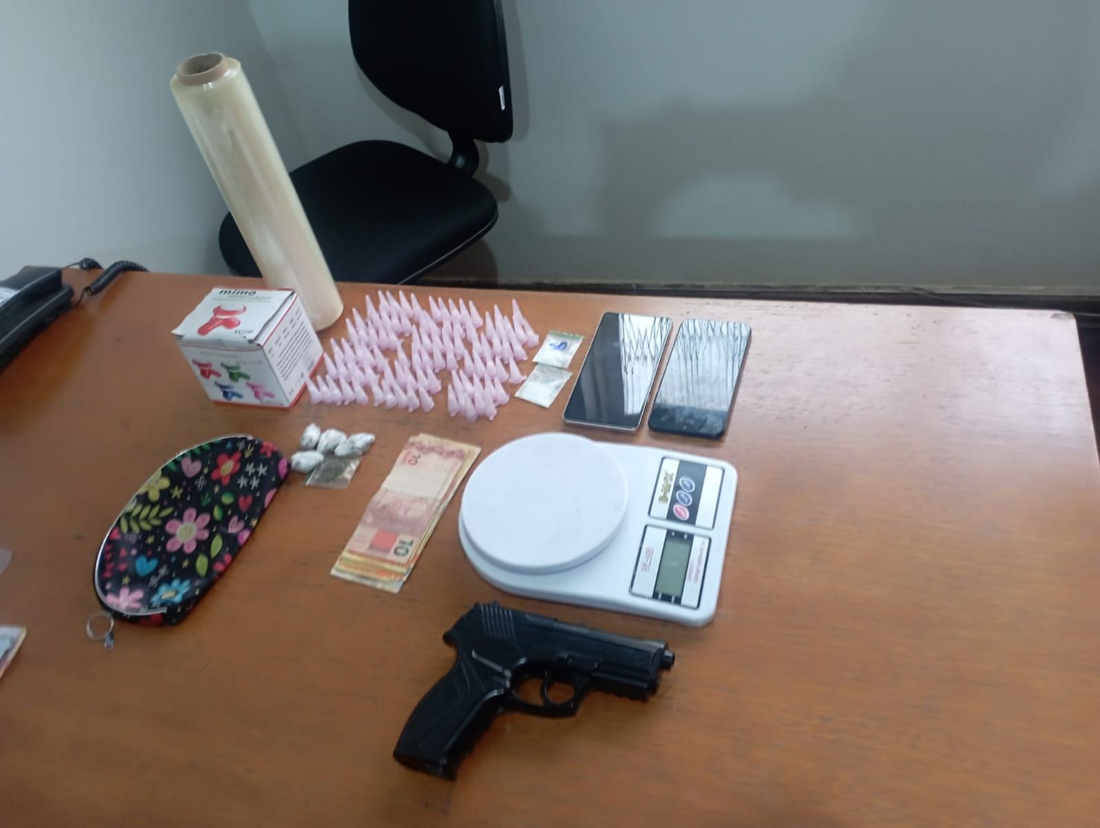 Materiais apreendidos